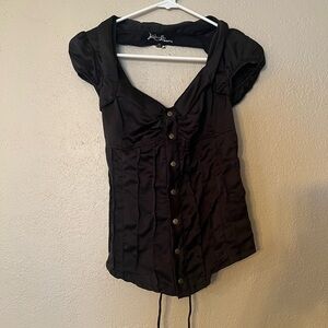 Black Button-Up Women's Top